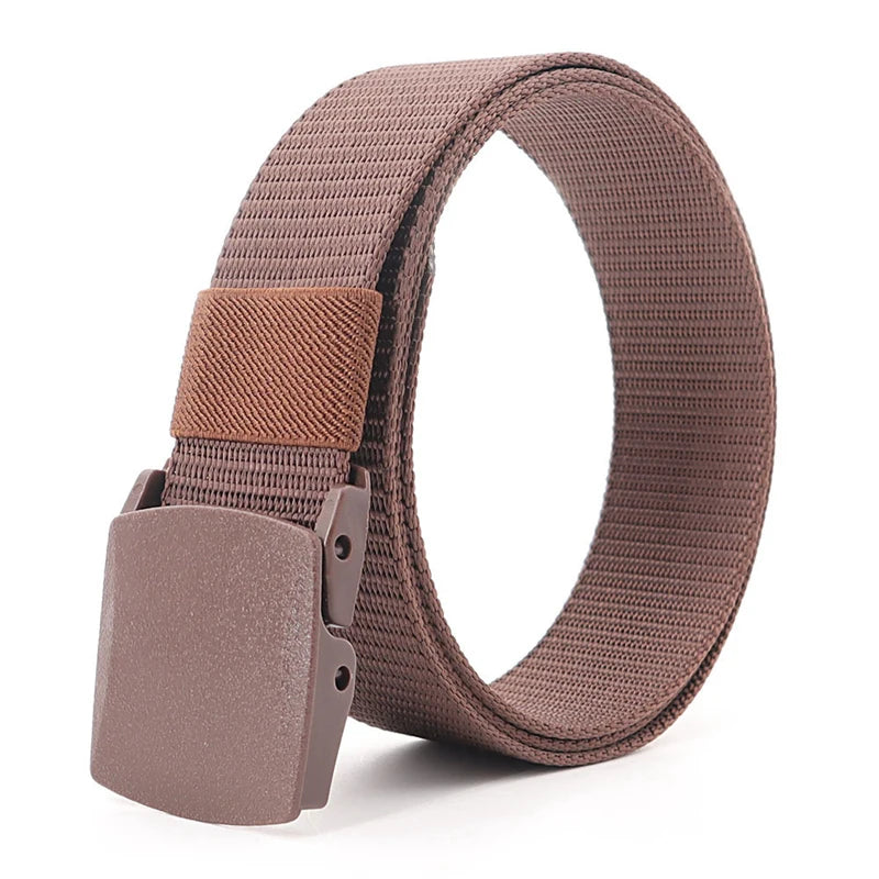 Tactical Waist Belt Unisex Lightweight Weave Fabric with Plastic Buckle for Airport Security