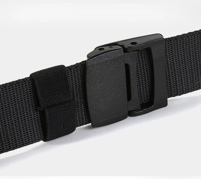 Tactical Waist Belt Unisex Lightweight Weave Fabric with Plastic Buckle for Airport Security