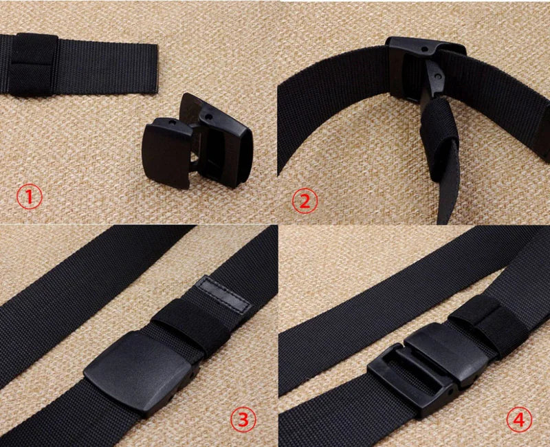 Tactical Waist Belt Unisex Lightweight Weave Fabric with Plastic Buckle for Airport Security
