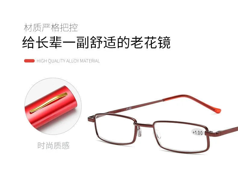 Reading Glasses Women Men Ultralight Portable Mini Hyperopia Glasses
