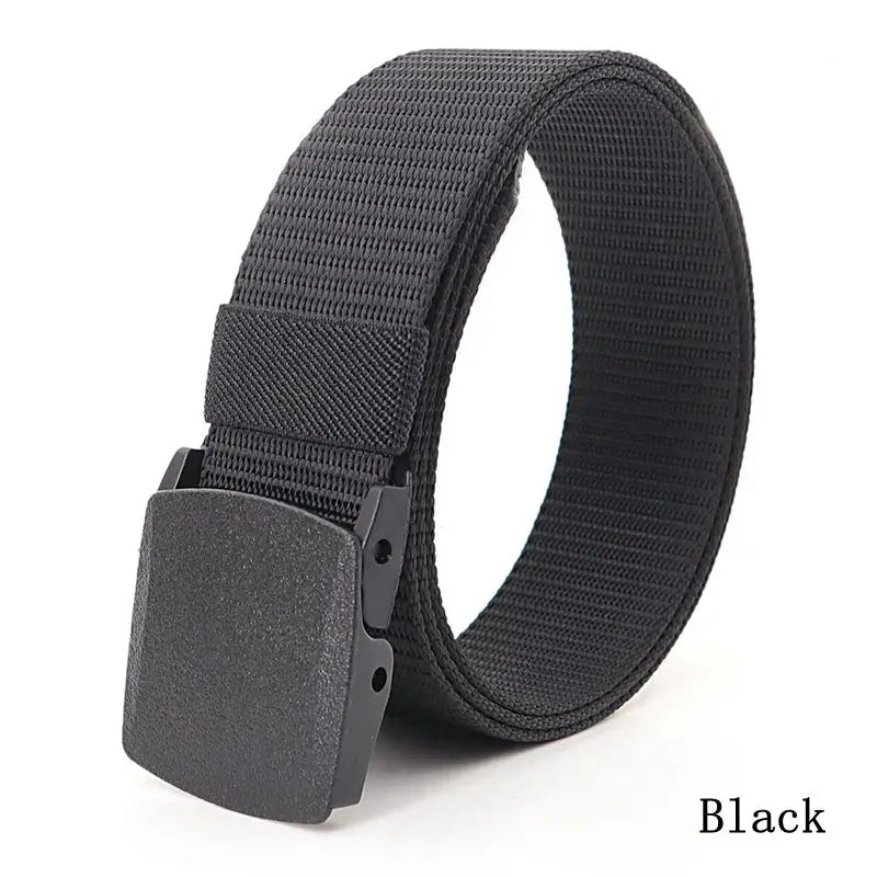 Tactical Waist Belt Unisex Lightweight Weave Fabric with Plastic Buckle for Airport Security