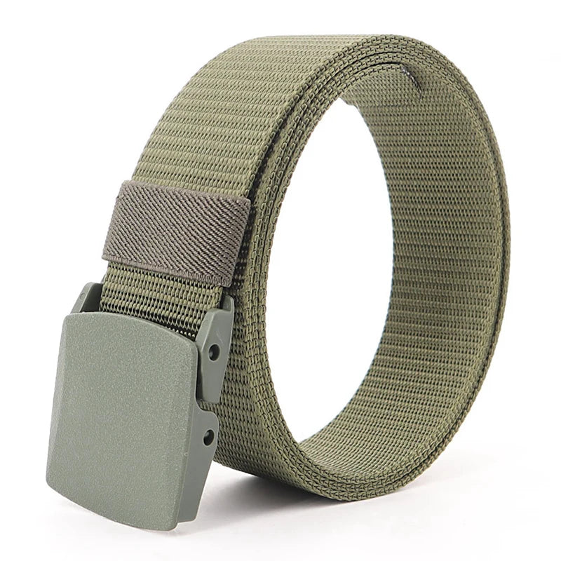 Tactical Waist Belt Unisex Lightweight Weave Fabric with Plastic Buckle for Airport Security
