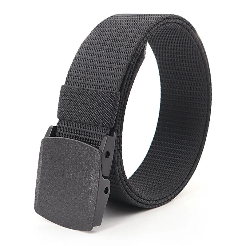 Tactical Waist Belt Unisex Lightweight Weave Fabric with Plastic Buckle for Airport Security