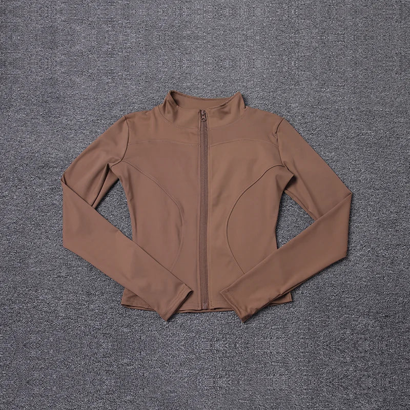 Women Sport Jacket Long Sleeve Shirt Workout Coat Gym