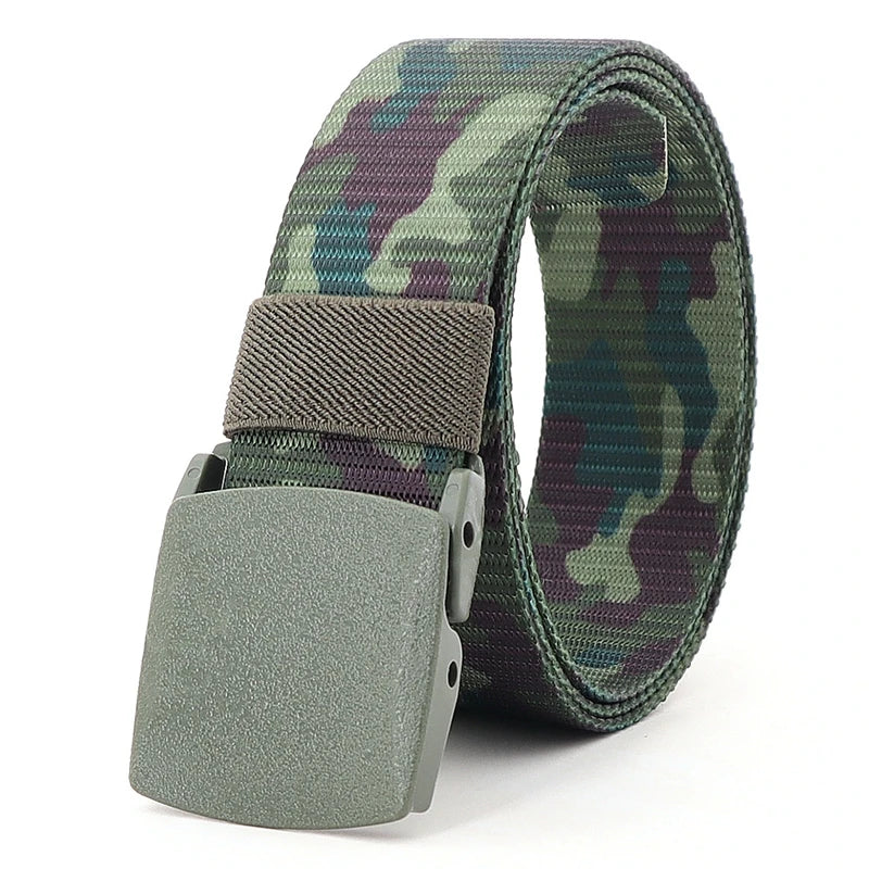 Tactical Waist Belt Unisex Lightweight Weave Fabric with Plastic Buckle for Airport Security