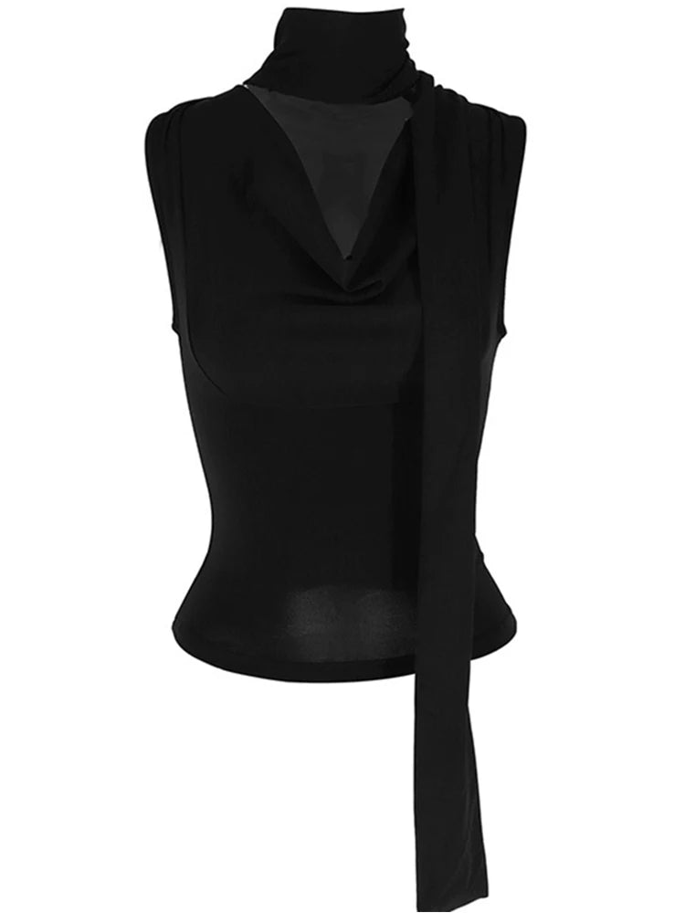 Women's Sexy Sleeveless V-Neck Solid Tank Top Fashion Bandage
