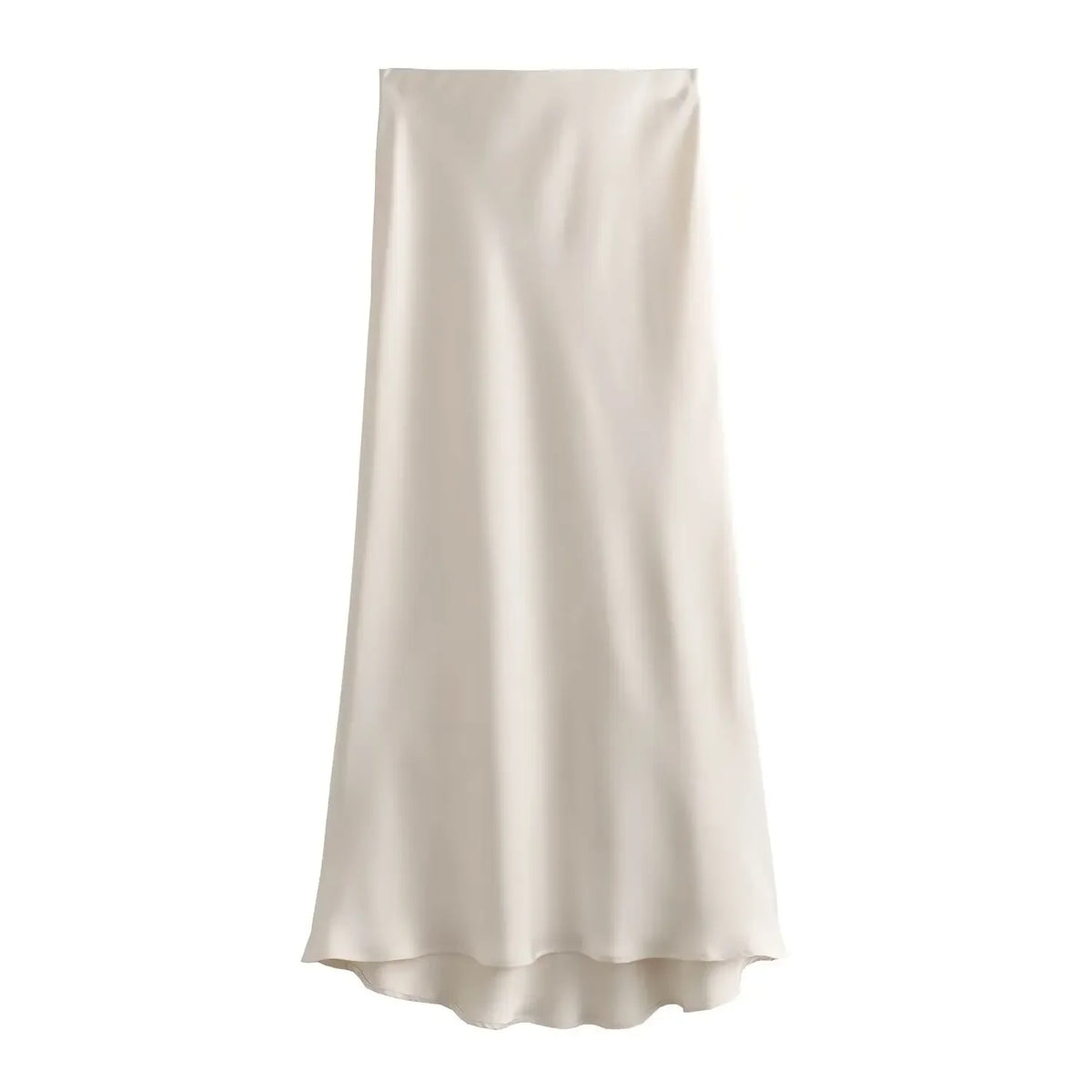 Black Satin skirt Woman High Waist
