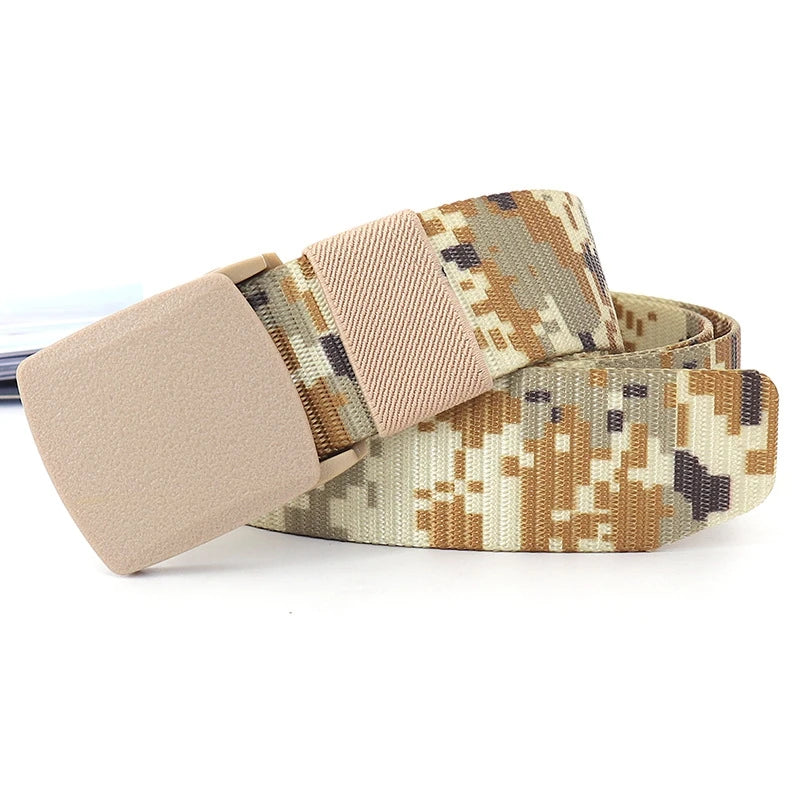 Tactical Waist Belt Unisex Lightweight Weave Fabric with Plastic Buckle for Airport Security