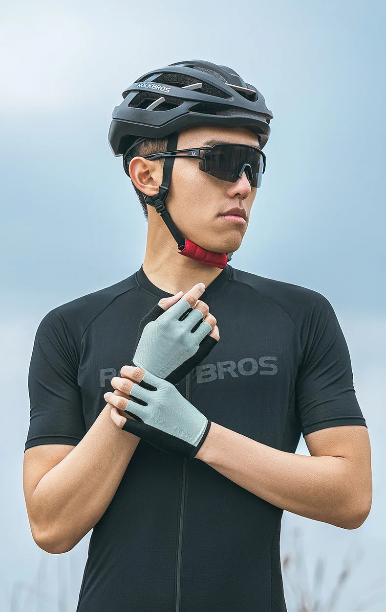 Bike Gloves Half Finger Summer Breathable Anti-slip SBR pAD Shockproof MTB Road