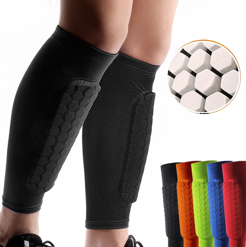 Football Shin Guard Socks Sleeves With Foam Calf Compression Sleeve