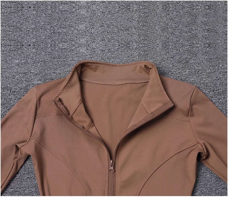 Women Sport Jacket Long Sleeve Shirt Workout Coat Gym