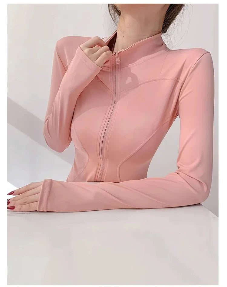 Sun Quick Drying Sports Coat Women's Tight Top Yoga Jacket Long