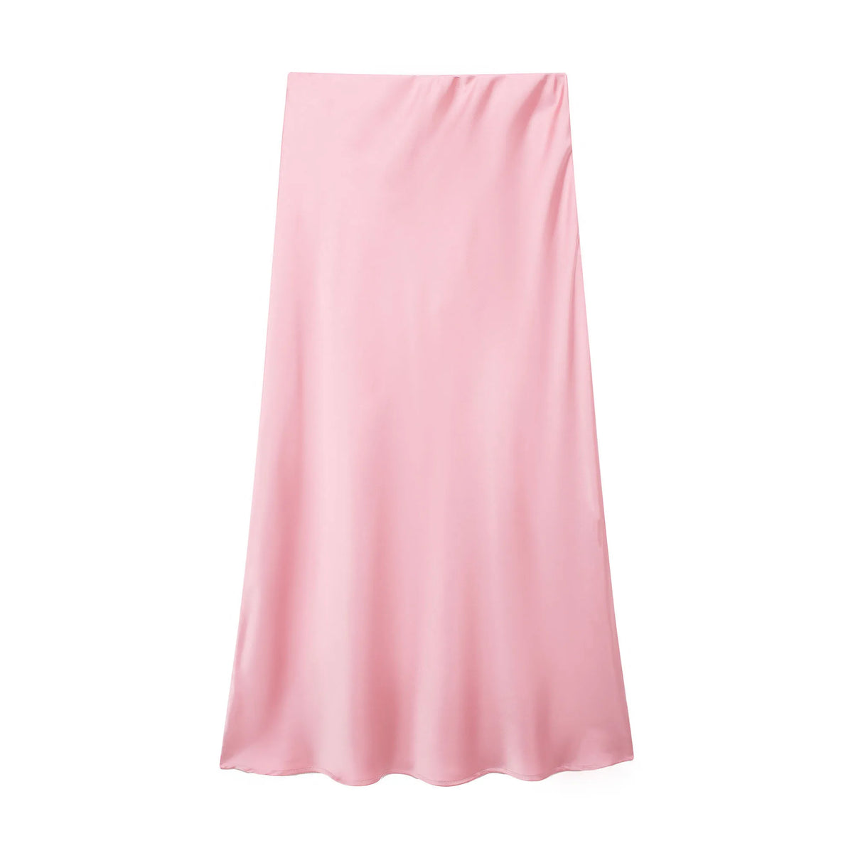 Black Satin skirt Woman High Waist
