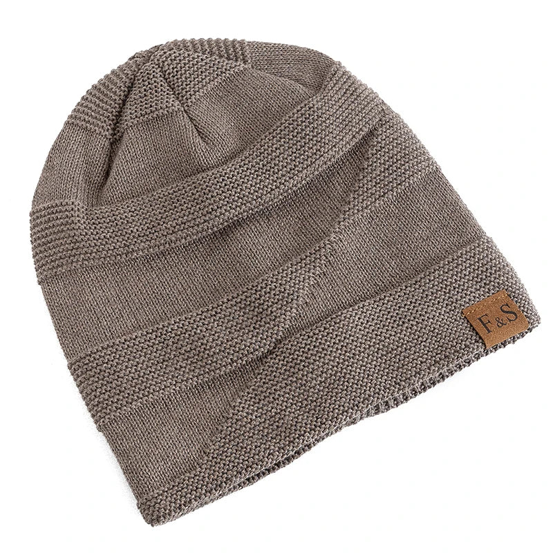 New Unisex Slouchy Winter Hats Add Fur Lined Men And Women Warm Beanie Cap