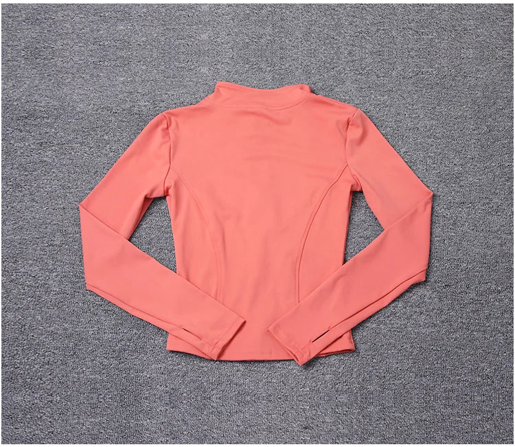 Women Sport Jacket Long Sleeve Shirt Workout Coat Gym