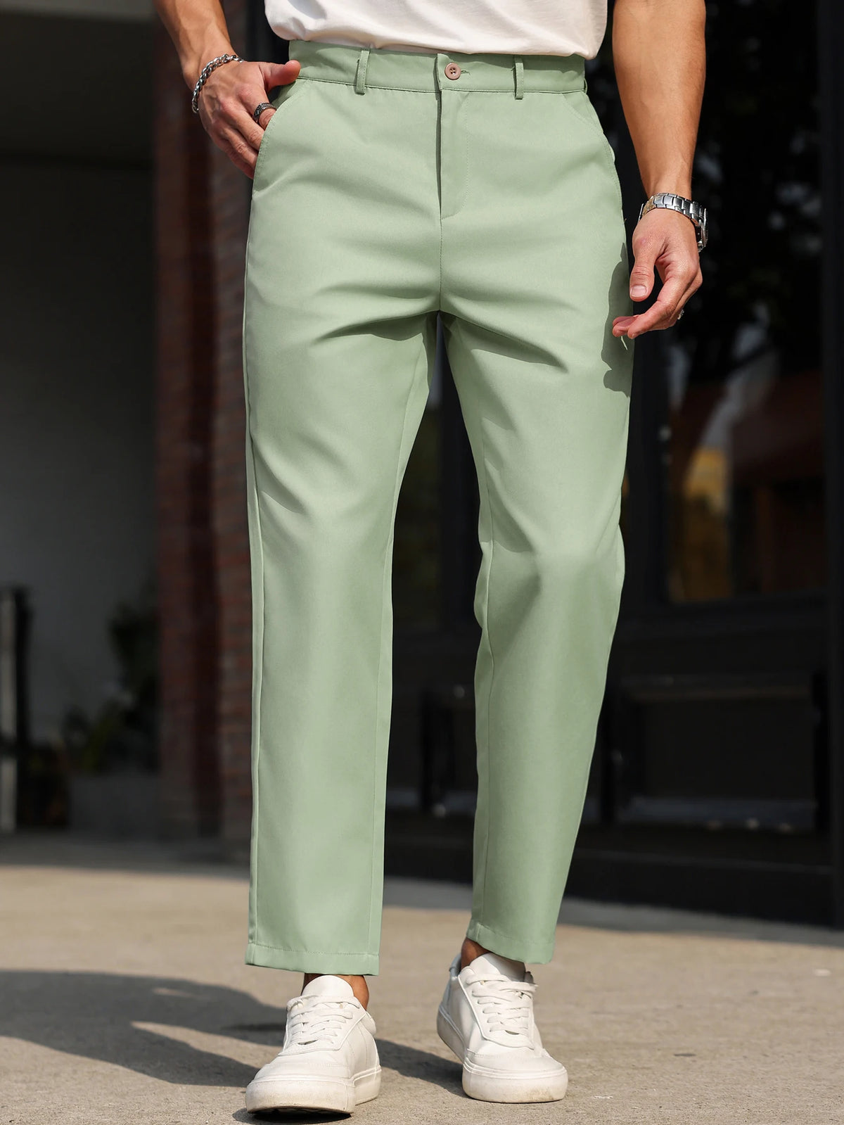 Men's Slim Fit Straight Leg Multicolor Solid Color