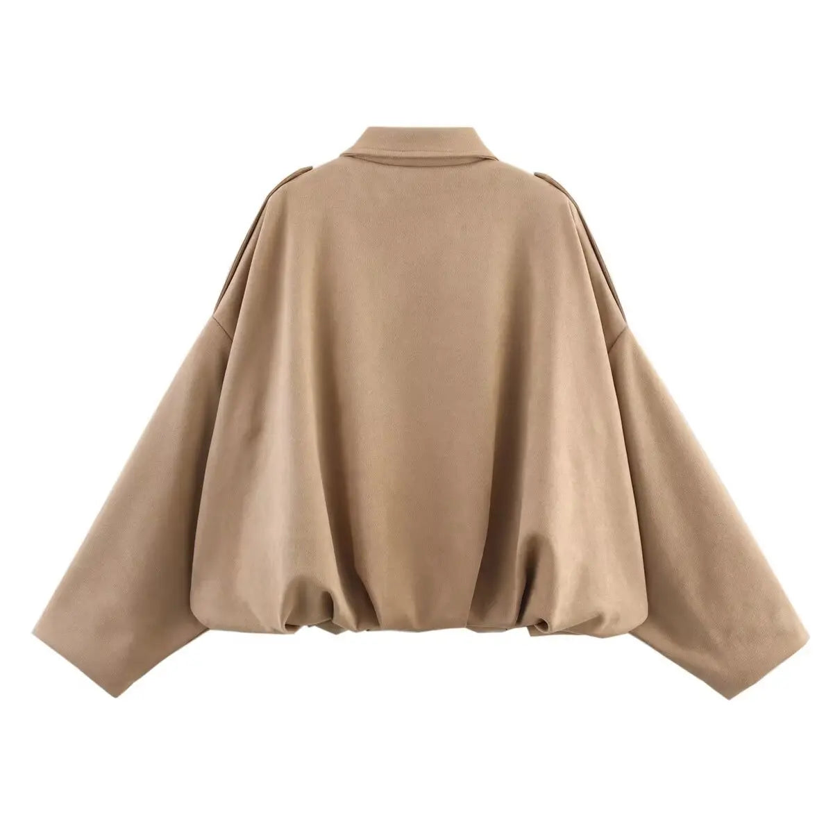 Women Suede Bomber Jacket Spring New Fashion Long Sleeve Zipper