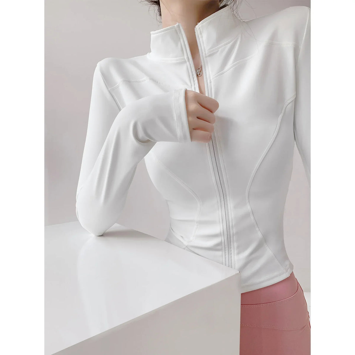 Sun Quick Drying Sports Coat Women's Tight Top Yoga Jacket Long