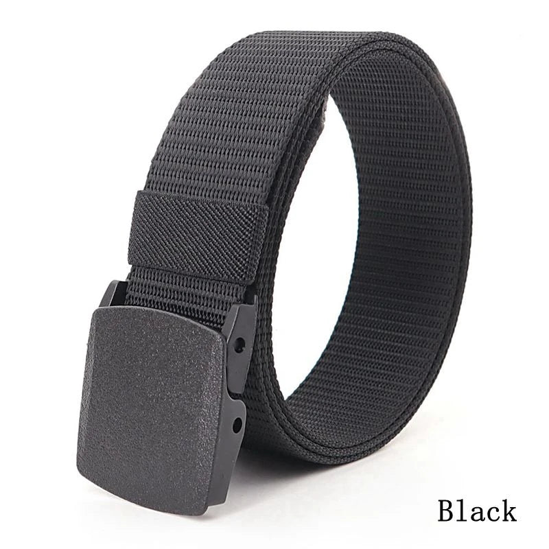 Tactical Waist Belt Unisex Lightweight Weave Fabric with Plastic Buckle for Airport Security