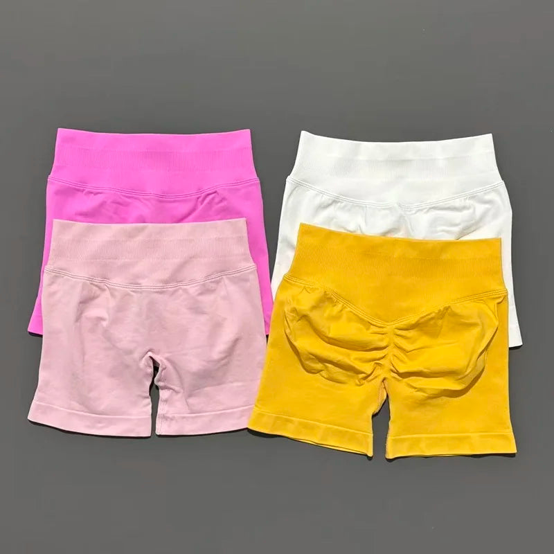 Women Yoga Shorts Seamless Low Waist Scrunch Bum Gym Leggings Workout Stretch