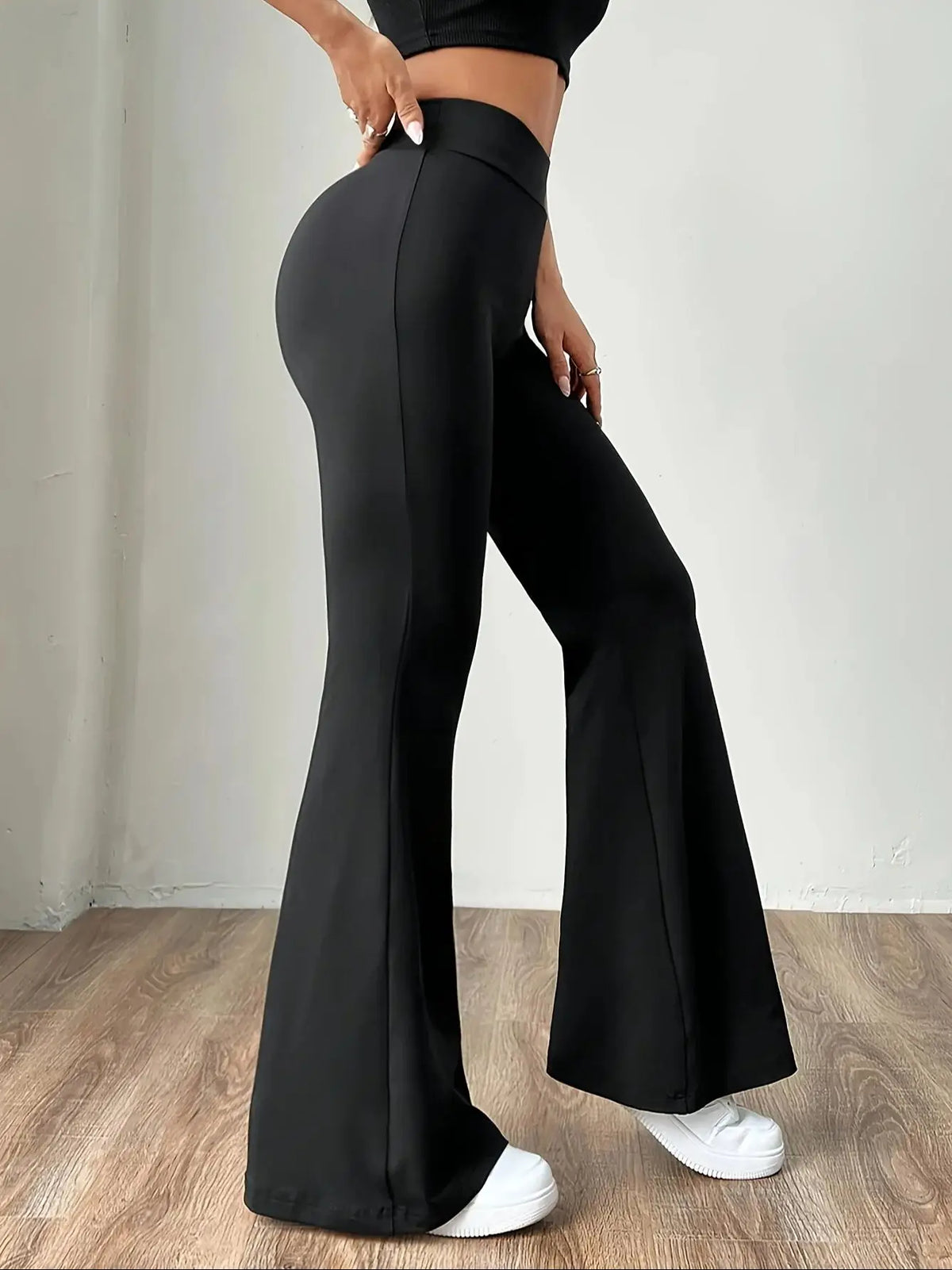 Versatile Commute Casual Stretchy Flare Pants, High-Waisted Tummy