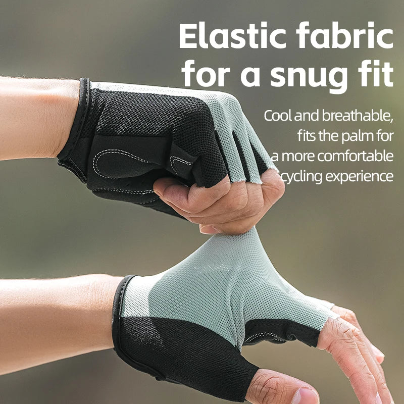 Bike Gloves Half Finger Summer Breathable Anti-slip SBR pAD Shockproof MTB Road