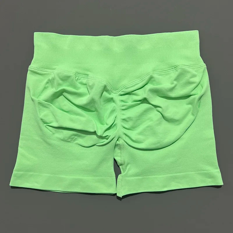 Women Yoga Shorts Seamless Low Waist Scrunch Bum Gym Leggings Workout Stretch