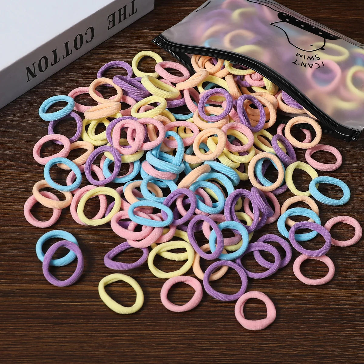 50/100Pcs Colorful Nylon Hair Bands for Children Scrunchie Hair Ties Rubber