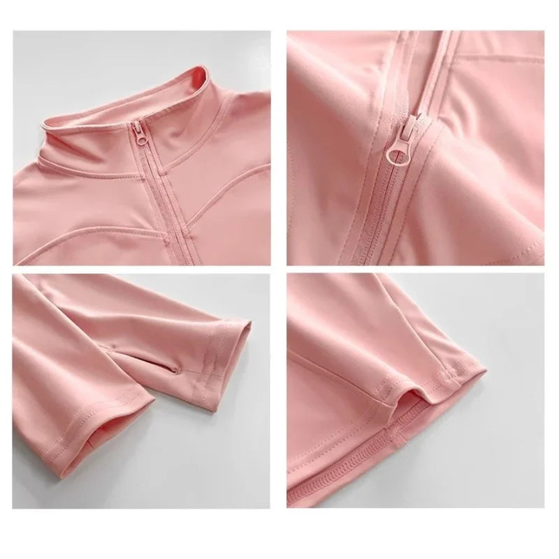 Sun Quick Drying Sports Coat Women's Tight Top Yoga Jacket Long