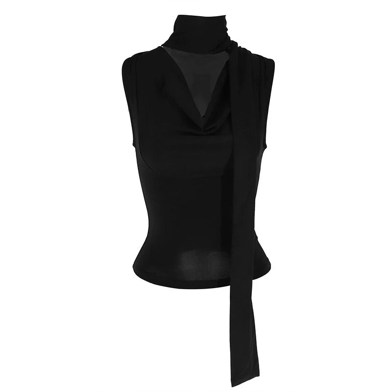 Women's Sexy Sleeveless V-Neck Solid Tank Top Fashion Bandage
