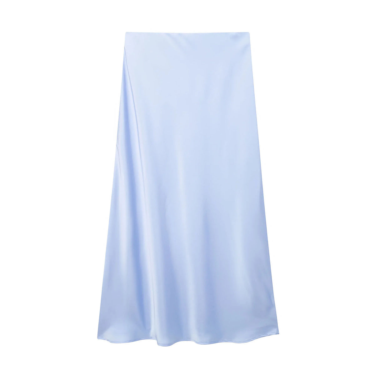 Black Satin skirt Woman High Waist