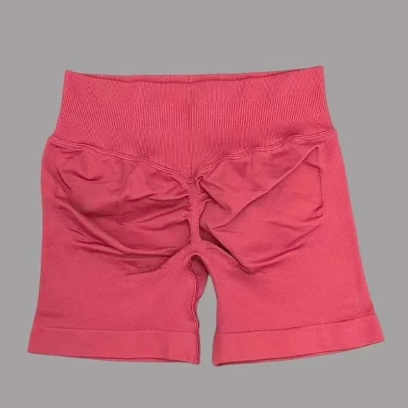 Women Yoga Shorts Seamless Low Waist Scrunch Bum Gym Leggings Workout Stretch