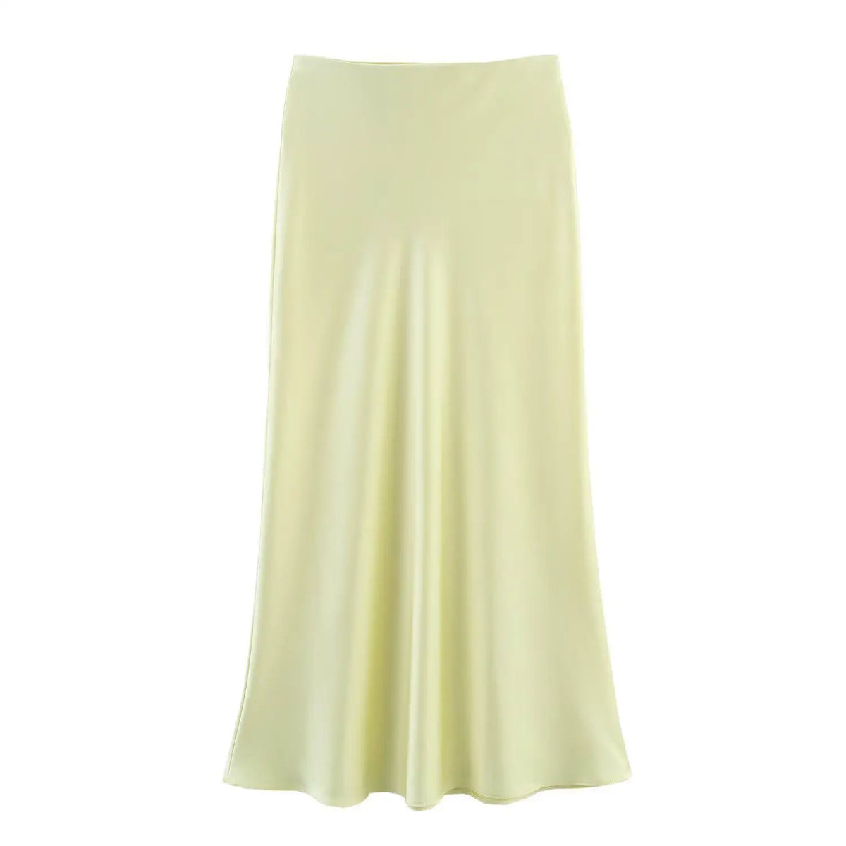 Black Satin skirt Woman High Waist