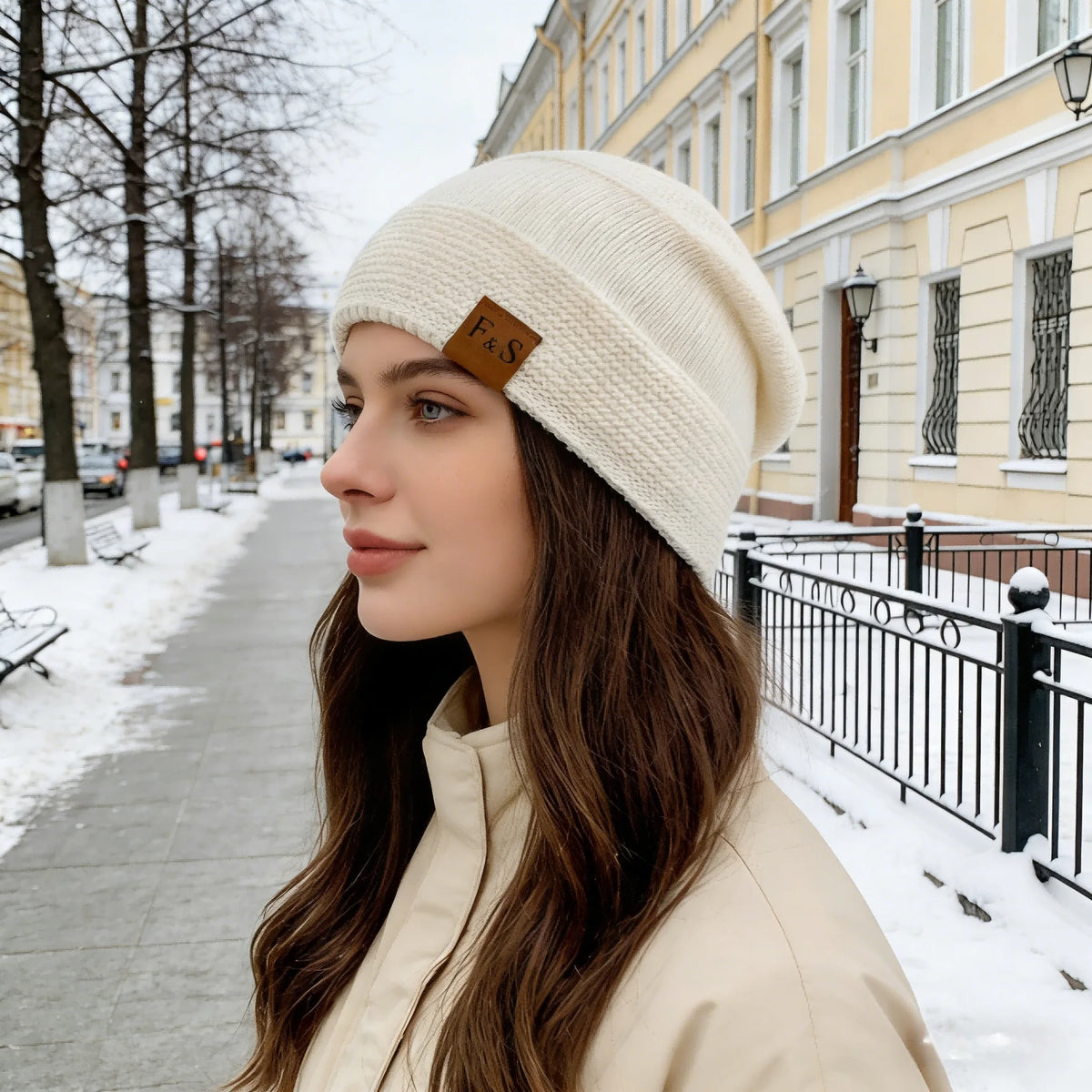 New Unisex Slouchy Winter Hats Add Fur Lined Men And Women Warm Beanie Cap
