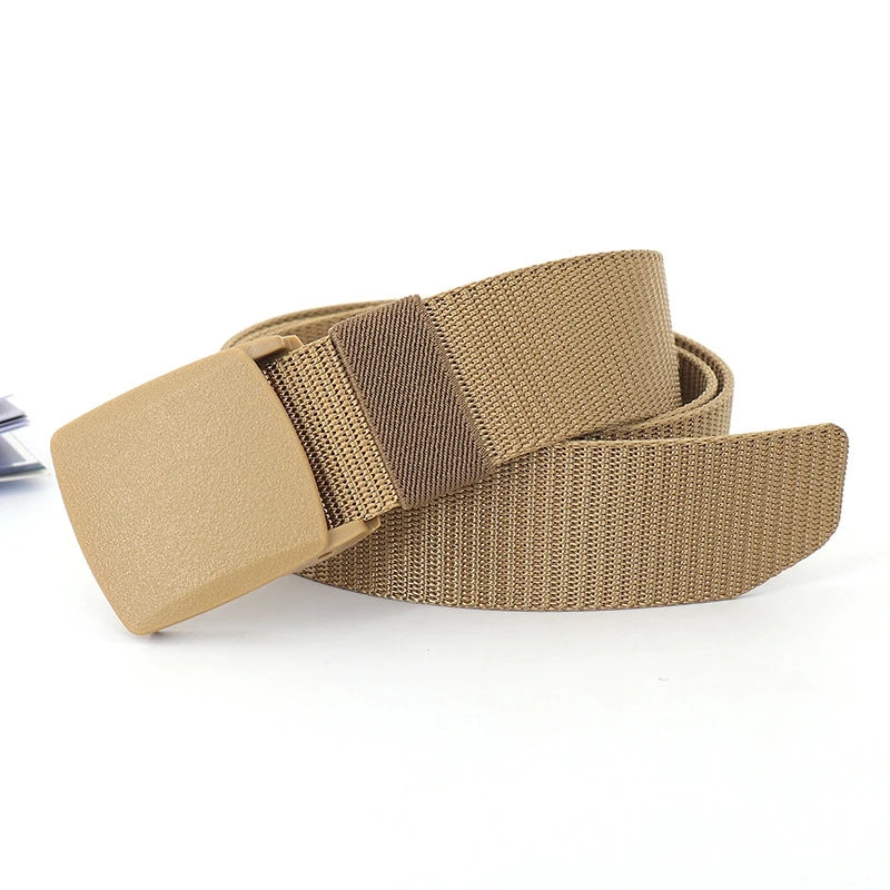 Tactical Waist Belt Unisex Lightweight Weave Fabric with Plastic Buckle for Airport Security