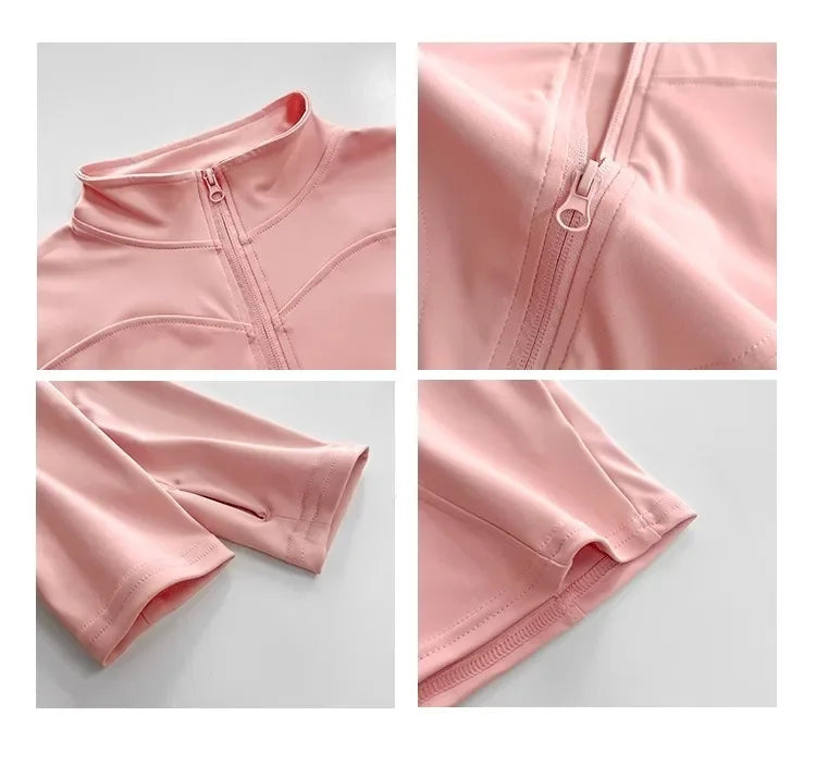 Sun Quick Drying Sports Coat Women's Tight Top Yoga Jacket Long