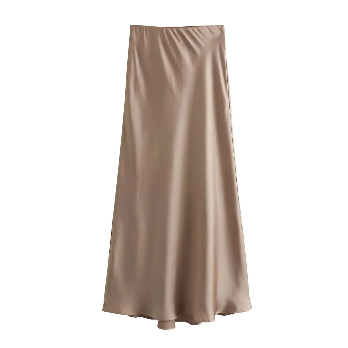 Black Satin skirt Woman High Waist
