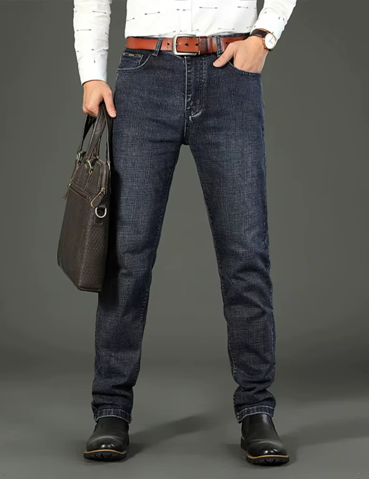 2026 New Business Men's Jeans Casual Straight Stretch Fashion