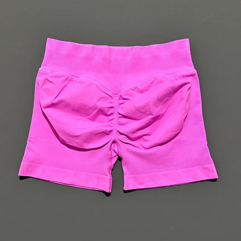 Women Yoga Shorts Seamless Low Waist Scrunch Bum Gym Leggings Workout Stretch