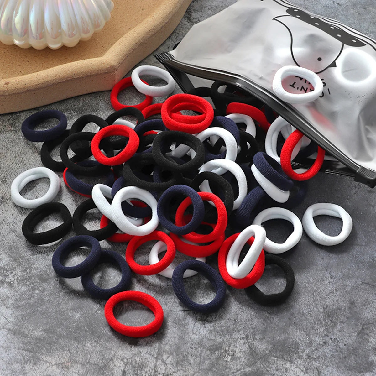 50/100Pcs Colorful Nylon Hair Bands for Children Scrunchie Hair Ties Rubber