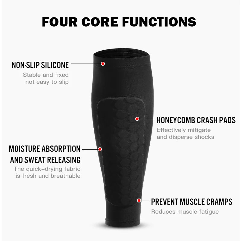 Football Shin Guard Socks Sleeves With Foam Calf Compression Sleeve