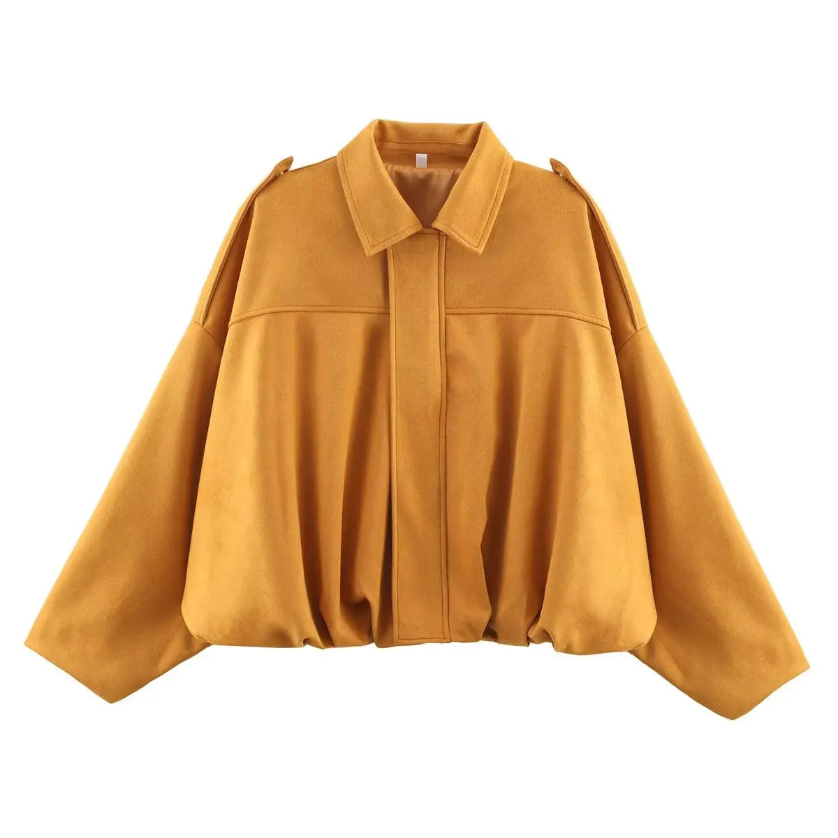 Women Suede Bomber Jacket Spring New Fashion Long Sleeve Zipper