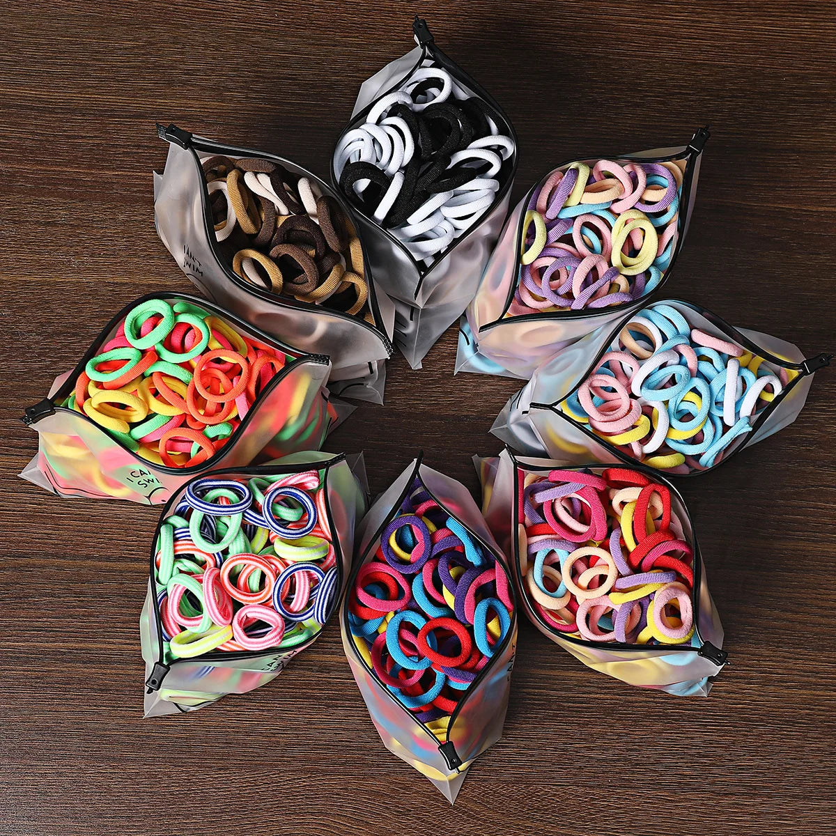 50/100Pcs Colorful Nylon Hair Bands for Children Scrunchie Hair Ties Rubber