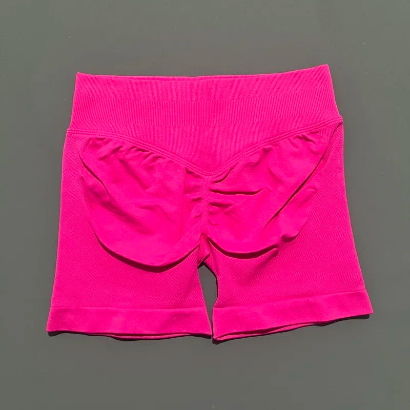 Women Yoga Shorts Seamless Low Waist Scrunch Bum Gym Leggings Workout Stretch