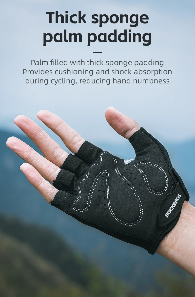 Bike Gloves Half Finger Summer Breathable Anti-slip SBR pAD Shockproof MTB Road