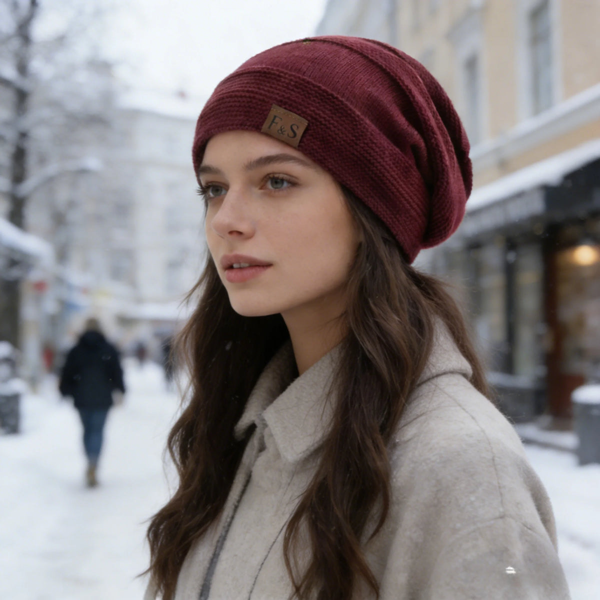 New Unisex Slouchy Winter Hats Add Fur Lined Men And Women Warm Beanie Cap