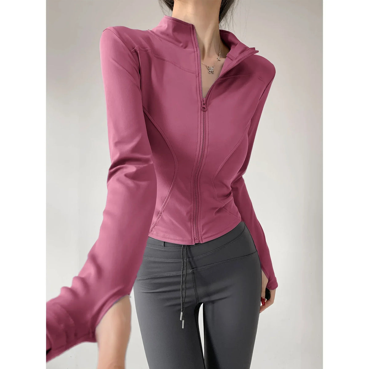 Sun Quick Drying Sports Coat Women's Tight Top Yoga Jacket Long