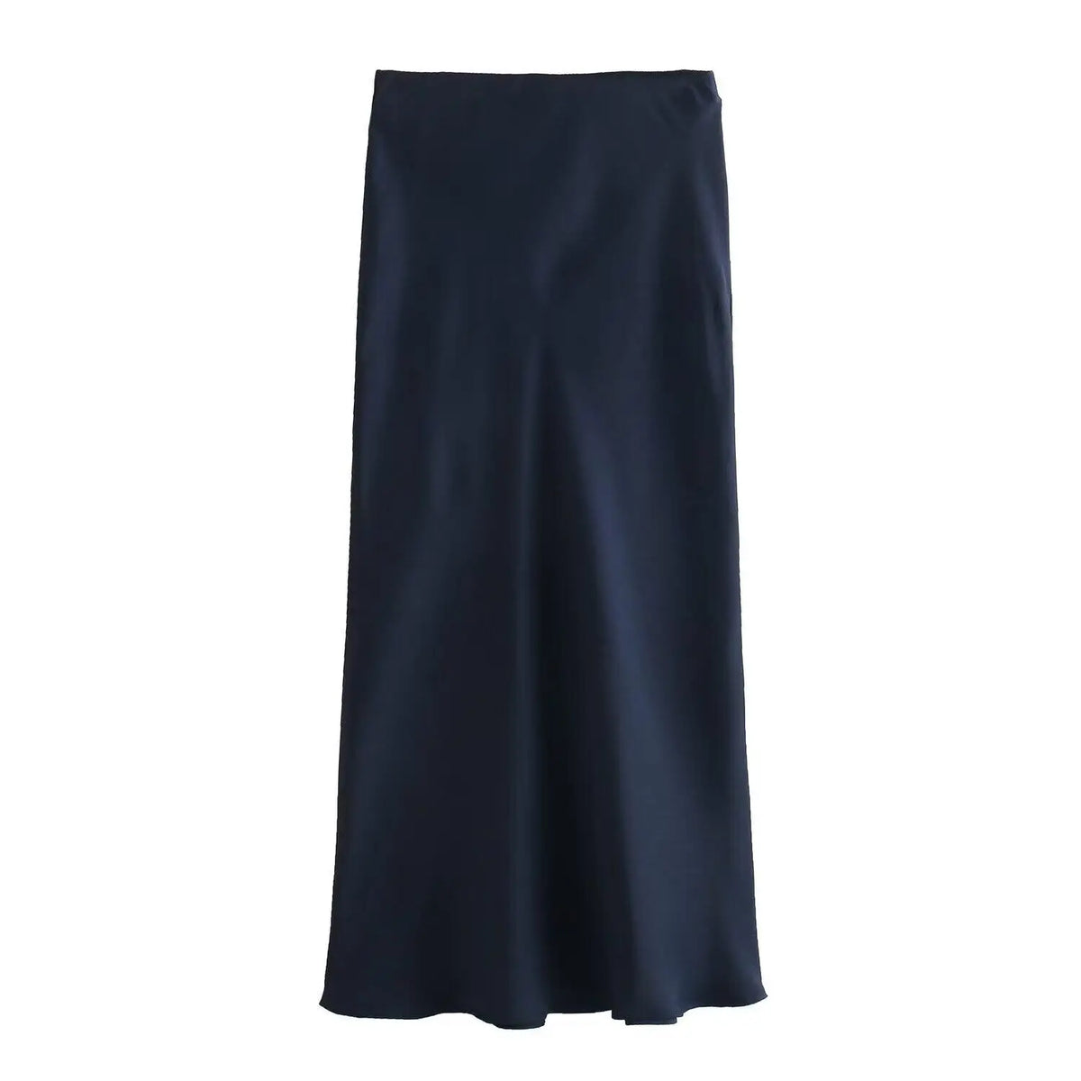 Black Satin skirt Woman High Waist