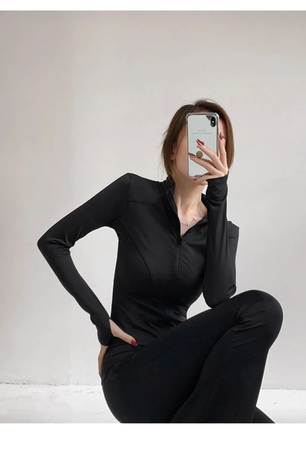 Sun Quick Drying Sports Coat Women's Tight Top Yoga Jacket Long