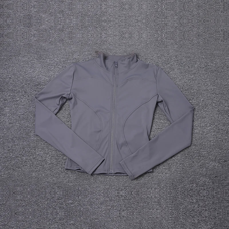 Women Sport Jacket Long Sleeve Shirt Workout Coat Gym